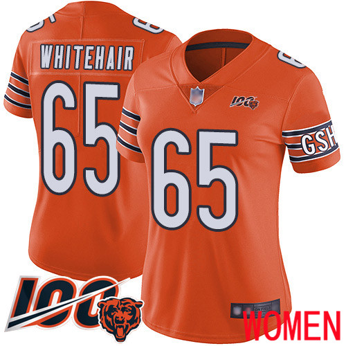 Chicago Bears Limited Orange Women Cody Whitehair Alternate Jersey NFL Football #65 100th Season->women nfl jersey->Women Jersey